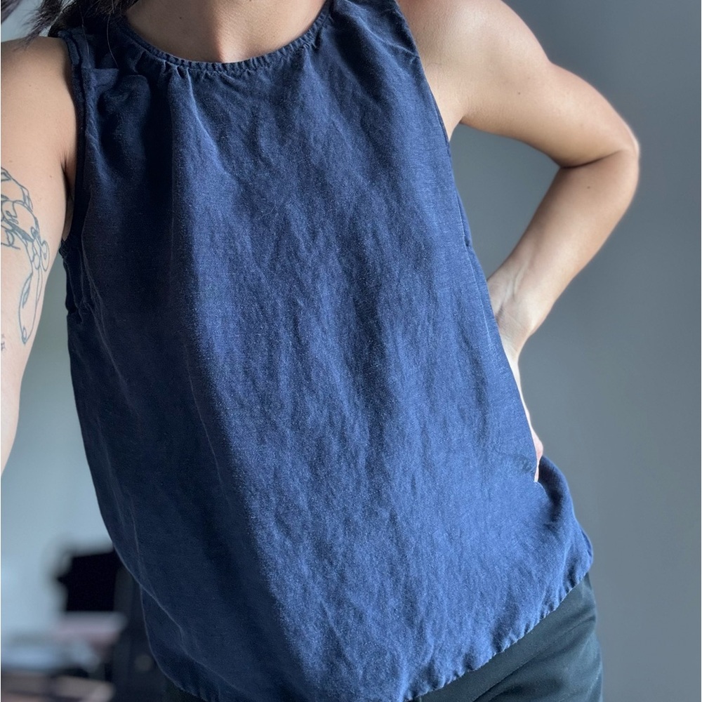 Navy Sleeveless Women's Top